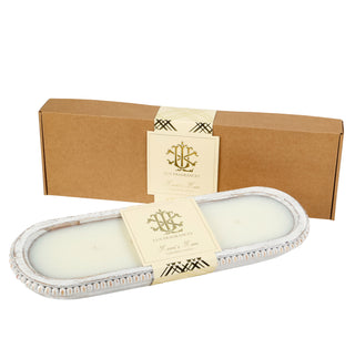 Lover's Lane 5 Wick White Beaded Dough Bowl Candles
