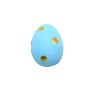 Plastic Large Egg Blue with Gold Dots 3.5" x 2.5"