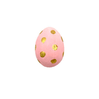 Plastic Small Egg Pink with Gold Dots 2.5" x 1.5"