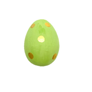Plastic Large Egg Green with Gold Dots 3.5" x 2.5"