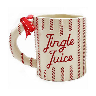 Jingle Juice Red/White Ticking Mug