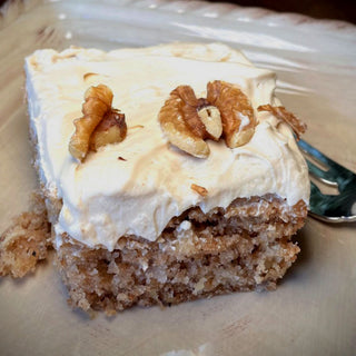 Miss Carroll’s Apple Walnut Cake with Maple Syrup Buttercream Frosting