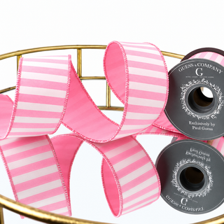 2.5" PINK STRIPE WITH SOLID PINK DUPION BACK 5YD
