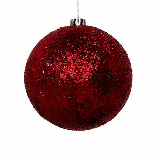 150mm Burgundy Glitter Ball Ornament