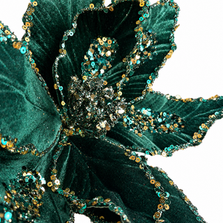 17.5" EMERALD POINSETTIA WITH STEM