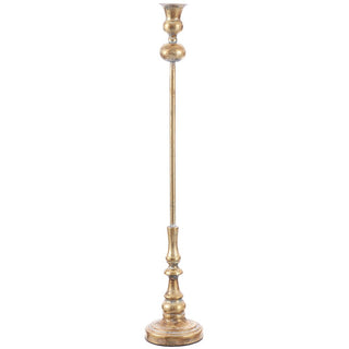 27" METAL TAPER CANDLE HOLDER GO/AT