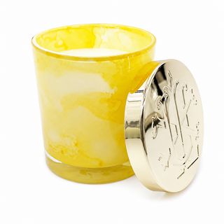 HYACINTH 10 OZ YELLOW GLASS LIDDED CANDLE