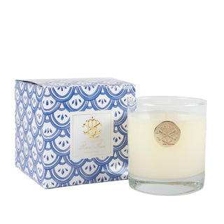 Lover's Lane 8 oz Blue and White Designer Box Candle