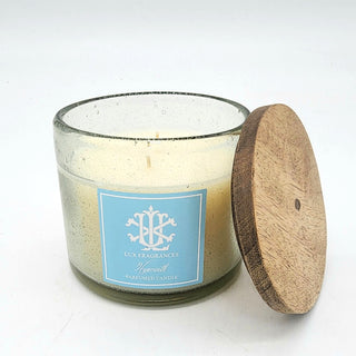 HYACINTH 12 OZ CLEAR GLASS WITH STAIN LID - BLUE LABEL