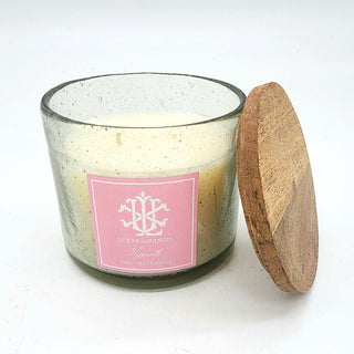 HYACINTH 12 OZ CLEAR GLASS WITH STAIN LID - PINK LABEL