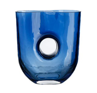 GLASS DONUT VASE-L6.3"x W3.1"x H6.7''