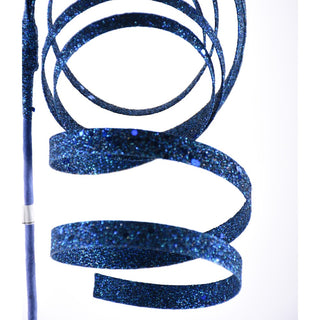 25IN Glitter Spiral Ribbon Spray, Midnight