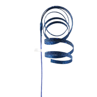 25IN Glitter Spiral Ribbon Spray, Midnight