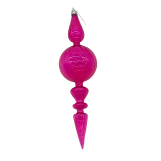 HOT PINK CLEAR  FINIAL ORNAMENT STYLE 2