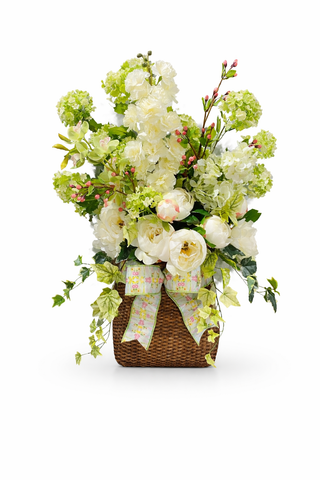 22"W X 10"L X 28" H BELLE MEADE HANGING BASKET