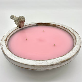 Pink Hydrangea Large Bird Bath Candle
