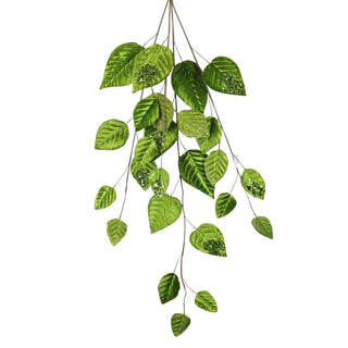 39IN Glitter Velvet Leaf Garland, Lime