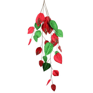 39IN Jewel Leaf Garland, Red Green
