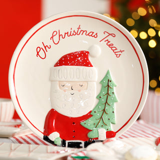 Oh Christmas Treats Santa Round Plate