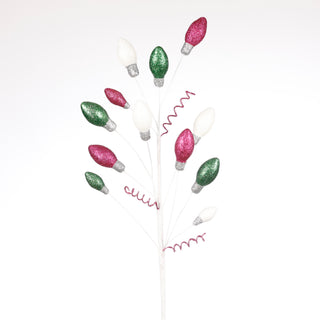 29" PINK/GREEN/WHITE CHRISTMAS LIGHT SPRAY