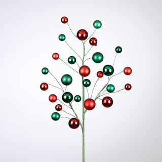 29" RED/GREEN BALL FLORAL STEM