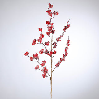 34" SNOWY RED BERRY FLORAL STEM