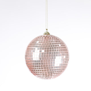 PINK 100MM MIRROR BALL ORNAMENT