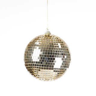 GOLDEN 100MM MIRROR BALL ORNAMENT