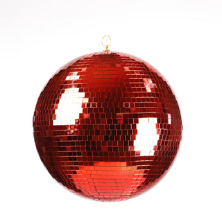 RED 300MM MIRROR BALL ORNAMENT