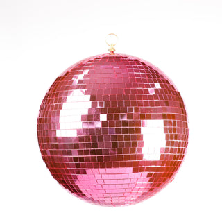 HOT PINK 300MM MIRROR BALL ORNAMENT