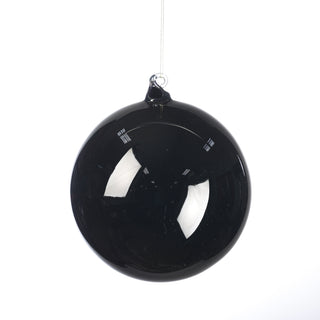 BLACK 150MM BUBBLE GLASS ORNAMENT WITH CLEAR PVC BOX