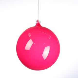 HOT PINK 150MM BUBBLE GLASS ORNAMENT WITH CLEAR PVC BOX