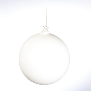 WHITE 150MM BUBBLE GLASS ORNAMENT WITH CLEAR PVC BOX