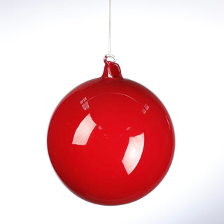 Red 150MM BUBBLE GLASS ORNAMENT WITH CLEAR PVC BOX