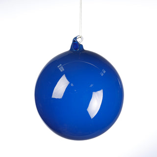 BLUE 150MM BUBBLE GLASS ORNAMENT WITH CLEAR PVC BOX