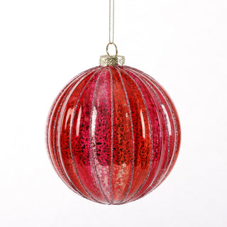 4.5" RED GLASS BALL ORN