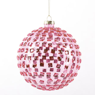 4.5" PINK GLASS BALL ORN