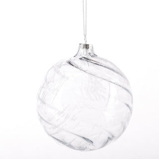 4.5" CLEAR BLUE GLASS BALL ORN STYLE A