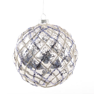 4.5" BLUE GLASS BALL ORN