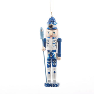 6" BLUE/WHITE WOODEN NUTCRACKER ORN