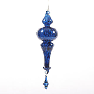 9" BLUE GLASS FINIAL ORN STYLE A