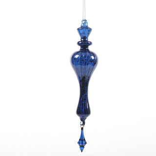 9" BLUE GLASS FINIAL ORN STYLE B