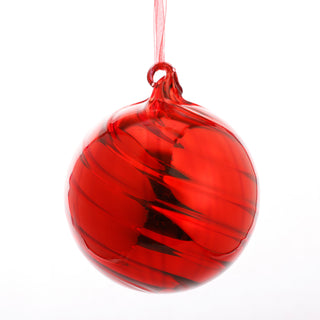 4.5" RED MIRROR GLASS BALL ORNAMENT