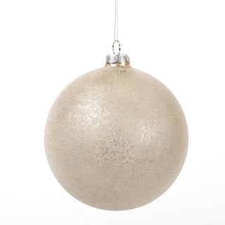 4.5" GOLD LEATHER FINISH GLASS BALL ORN STYLE B