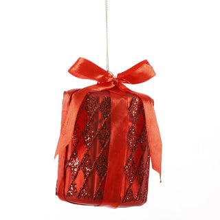 4" RED GLASS GIFTBOX ORN