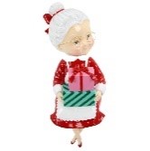 13" RESIN SITTING MRS SANTA