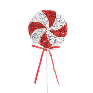 6"D X21.5"L CHRISTMAS CANDY STEM-Wh/Rd
