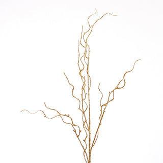 41" CURLY WILLOW BRANCH GLITTERED-GOLD