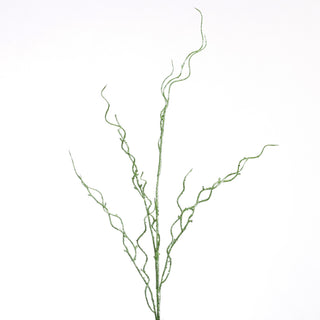 41" CURLY WILLOW BRANCH GLITTERED-GREEN