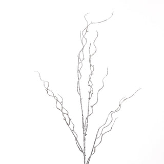 41" CURLY WILLOW BRANCH GLITTERED-Silver
